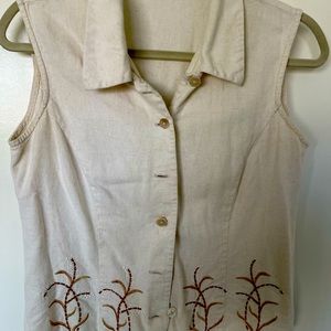 Dress barn Sleeveless Shirt - linen S